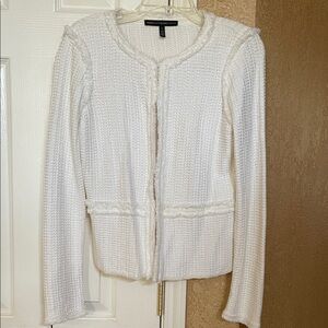 White House Black Market Ivory Knit Cardigan